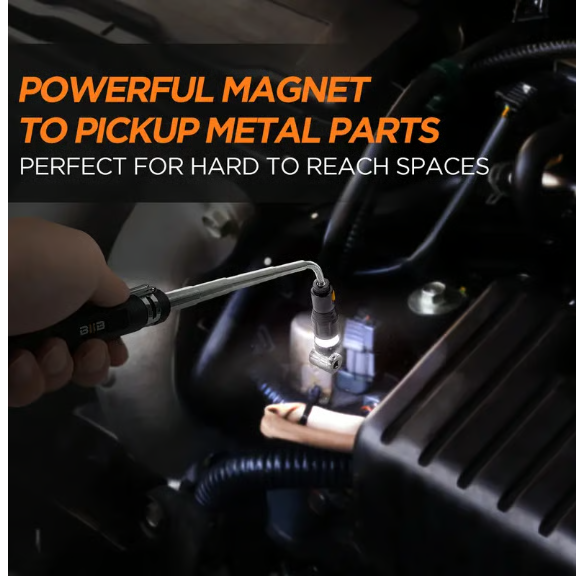🧲Telescoping Magnetic Pickup Tool – 🔦 LED Light • Strong Magnet • Extendable • Portable