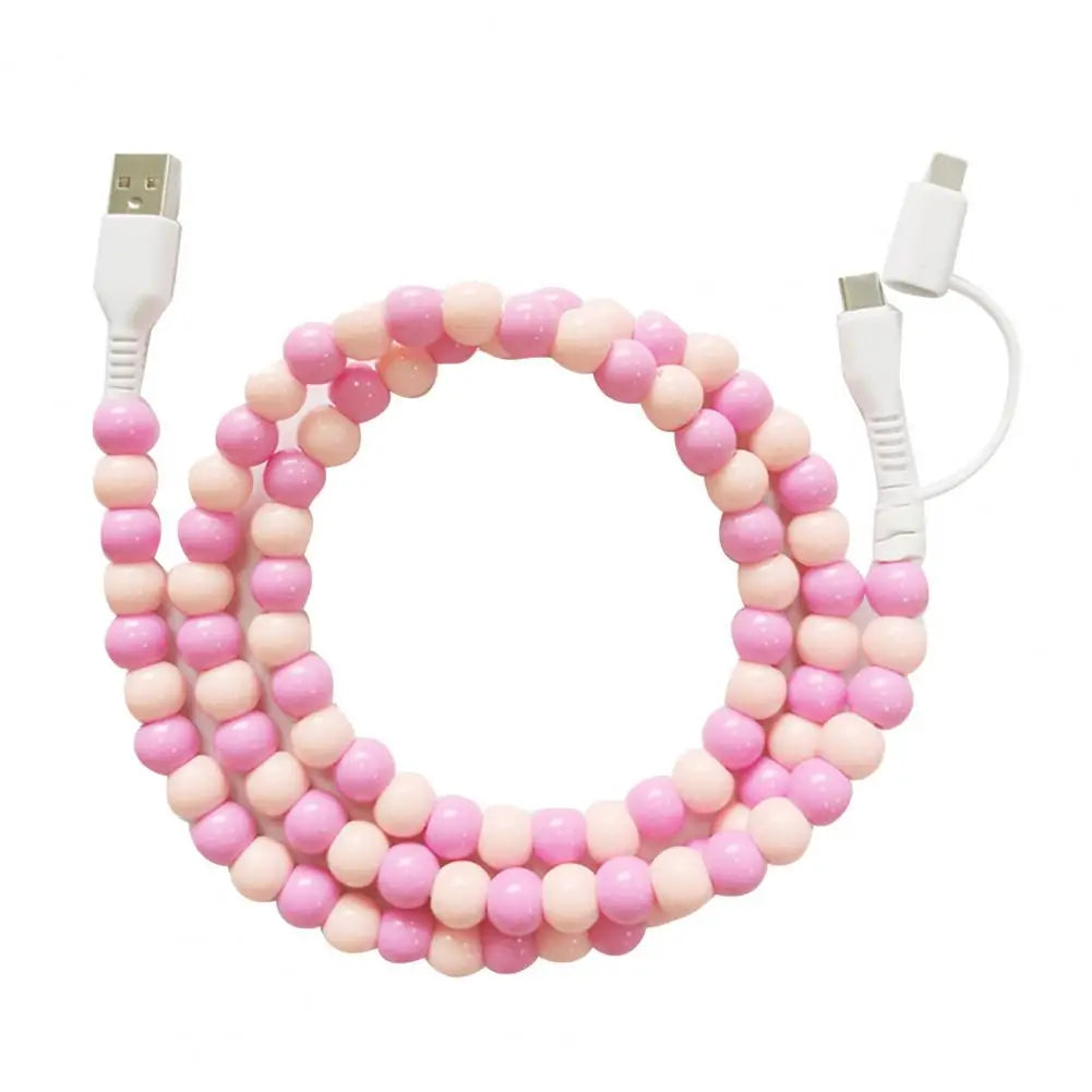🌈Beaded Charging Cords - Fit for all device USBC & Lightening 4-in-1 USB-C Cable