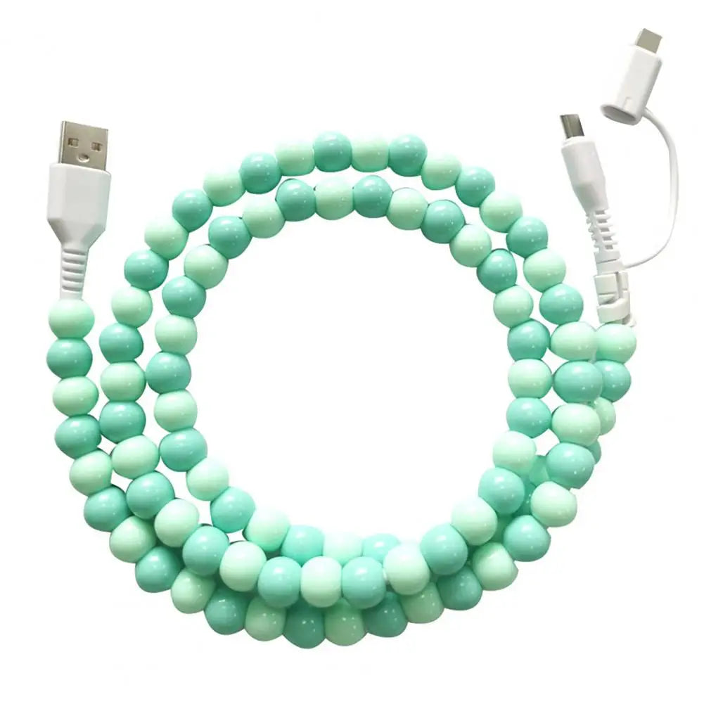 🌈Beaded Charging Cords - Fit for all device USBC & Lightening 4-in-1 USB-C Cable