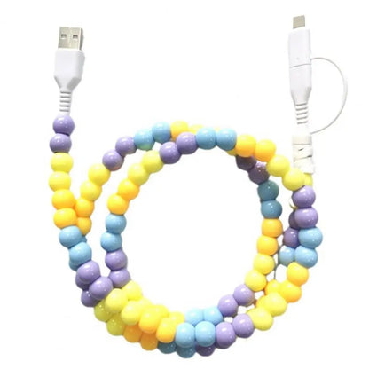 🌈Beaded Charging Cords - Fit for all device USBC & Lightening 4-in-1 USB-C Cable