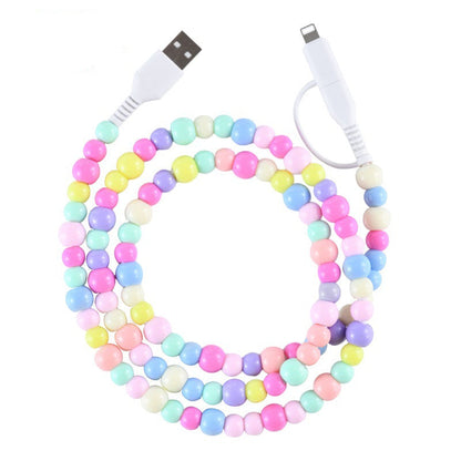 🌈Beaded Charging Cords - Fit for all device USBC & Lightening 4-in-1 USB-C Cable