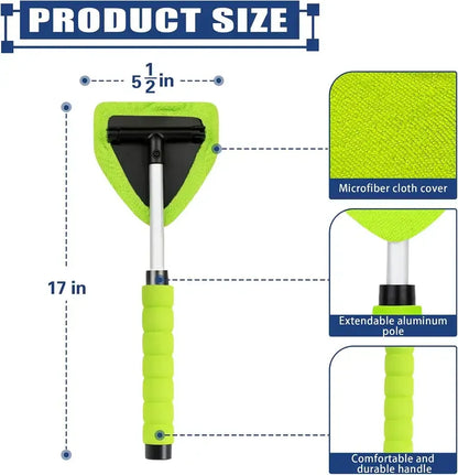 Car Windshield Cleaning Tool Set – Uitschuifbaar & 180° Draaibaar