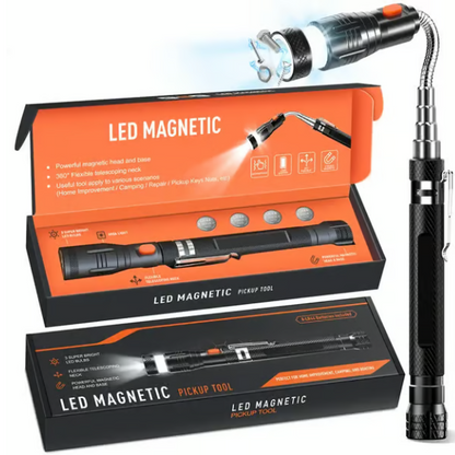 🧲Telescoping Magnetic Pickup Tool – 🔦 LED Light • Strong Magnet • Extendable • Portable
