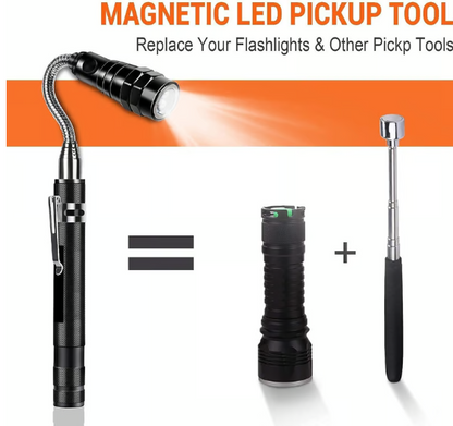 🧲Telescoping Magnetic Pickup Tool – 🔦 LED Light • Strong Magnet • Extendable • Portable