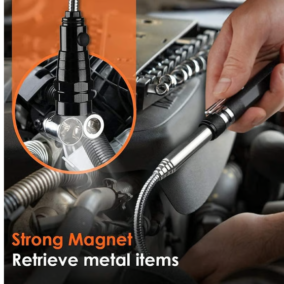 🧲Telescoping Magnetic Pickup Tool – 🔦 LED Light • Strong Magnet • Extendable • Portable