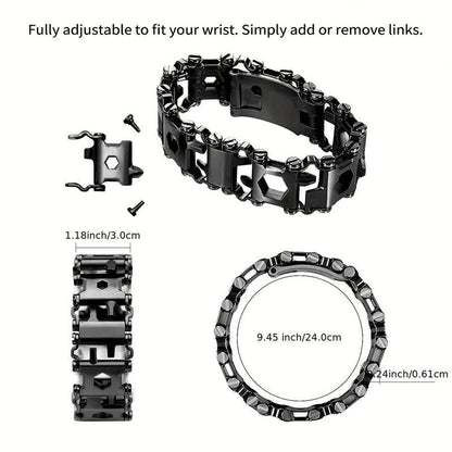 Multifunctional Stainless Steel Bracelet, 1 Count Outdoor Tool Bracelet, Metal Jewelry For Men, Sports & Outdoor Accessories