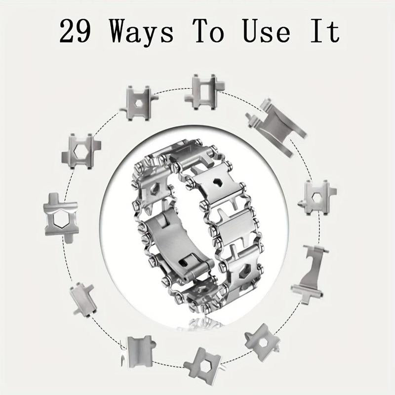 Multifunctional Stainless Steel Bracelet, 1 Count Outdoor Tool Bracelet, Metal Jewelry For Men, Sports & Outdoor Accessories