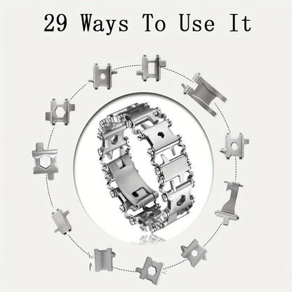 Multifunctional Stainless Steel Bracelet, 1 Count Outdoor Tool Bracelet, Metal Jewelry For Men, Sports & Outdoor Accessories